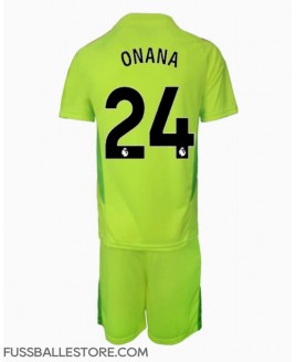 Günstige Manchester United Andre Onana #24 Torwart Auswärts Trikotsatzt Kinder 2024-25 Kurzarm (+ Kurze Hosen)